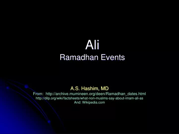 ali ramadhan events