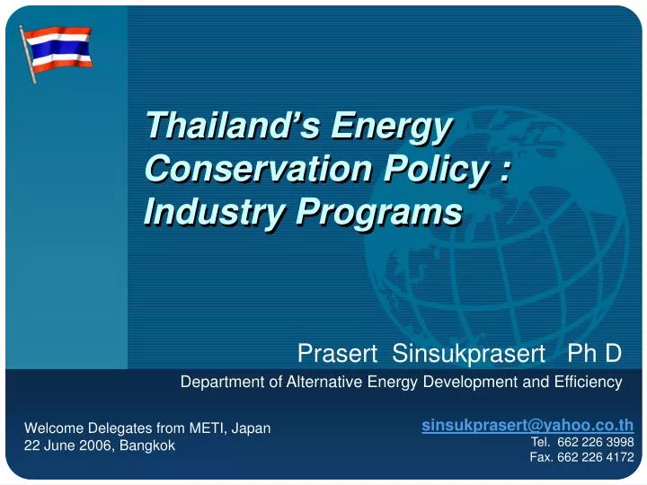 thailand s energy conservation policy industry programs