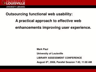 Outsourcing functional web usability: 	A practical approach to effective web