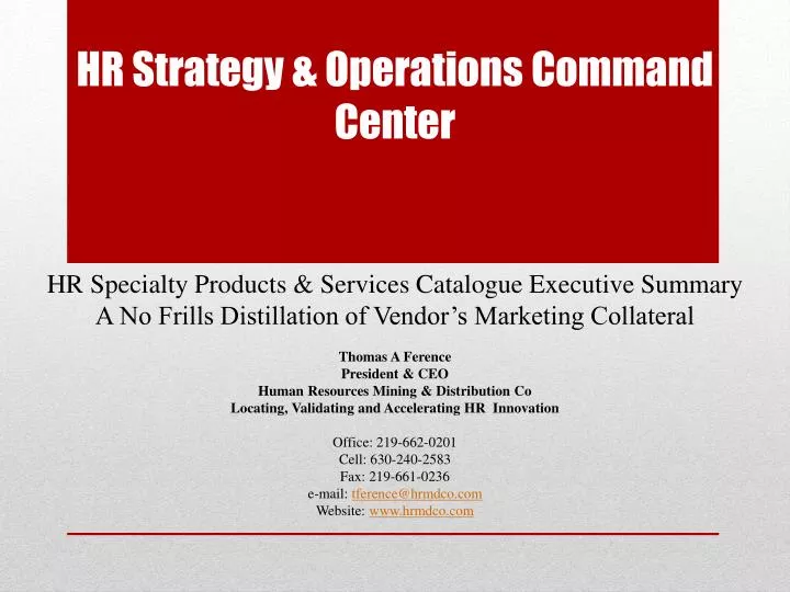 hr strategy operations command center