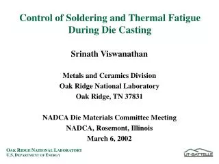 Control of Soldering and Thermal Fatigue During Die Casting