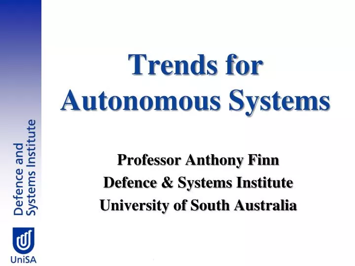trends for autonomous systems