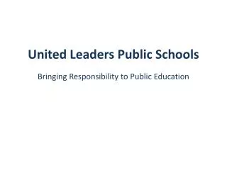 United Leaders Public Schools