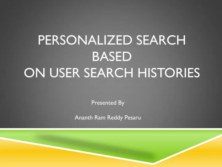 personalized search based on user search histories