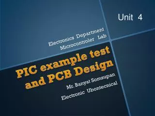 PIC example test and PCB Design