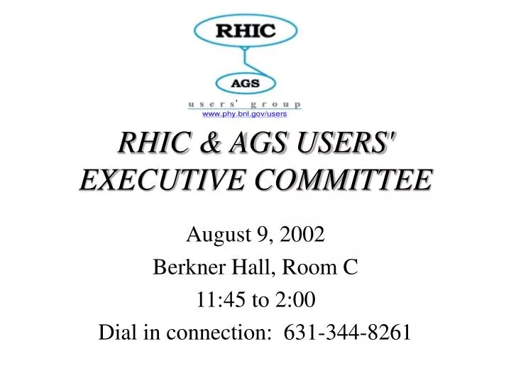 rhic ags users executive committee