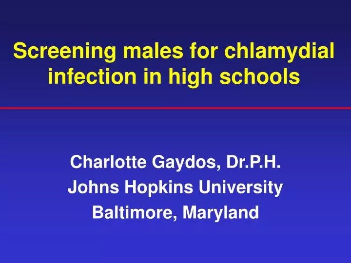 screening males for chlamydial infection in high schools
