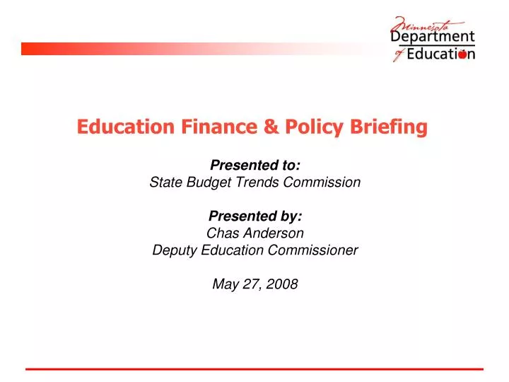 education finance policy briefing