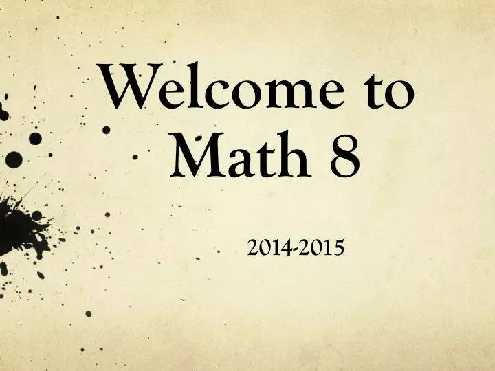welcome to math 8