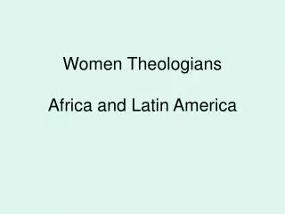 Women Theologians