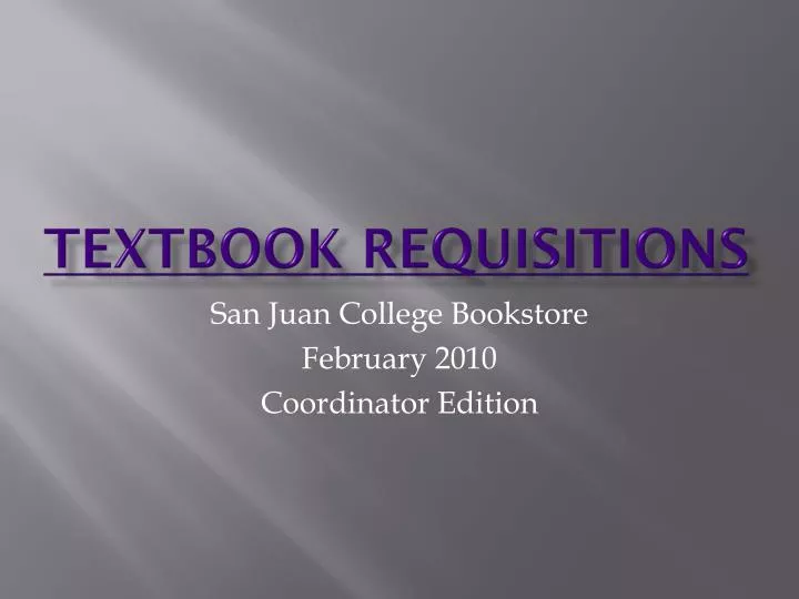 textbook requisitions