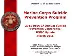 UNITED STATES MARINE CORPS Marine Corps Suicide Prevention Program - slide 1