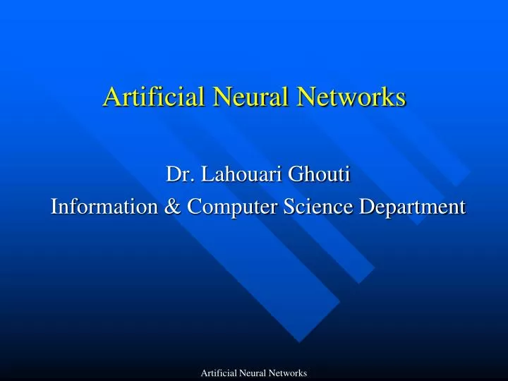 artificial neural networks