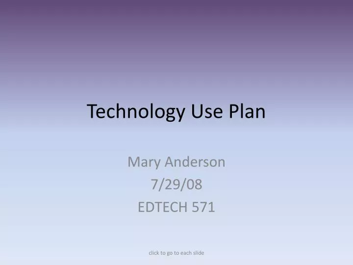 technology use plan