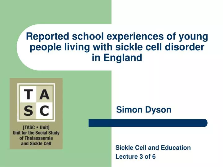 reported school experiences of young people living with sickle cell disorder in england