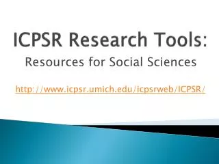 ICPSR Research Tools: