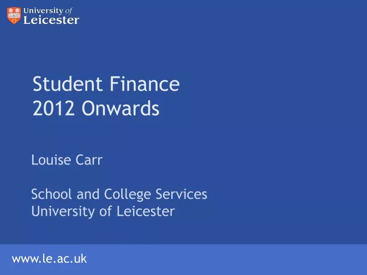 student finance 2012 onwards