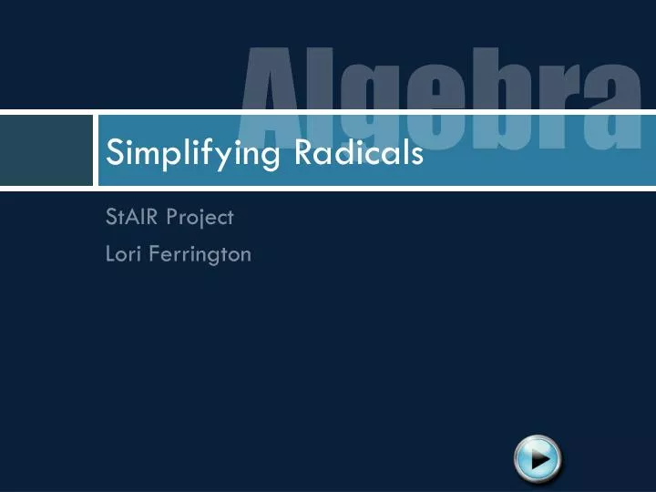 simplifying radicals