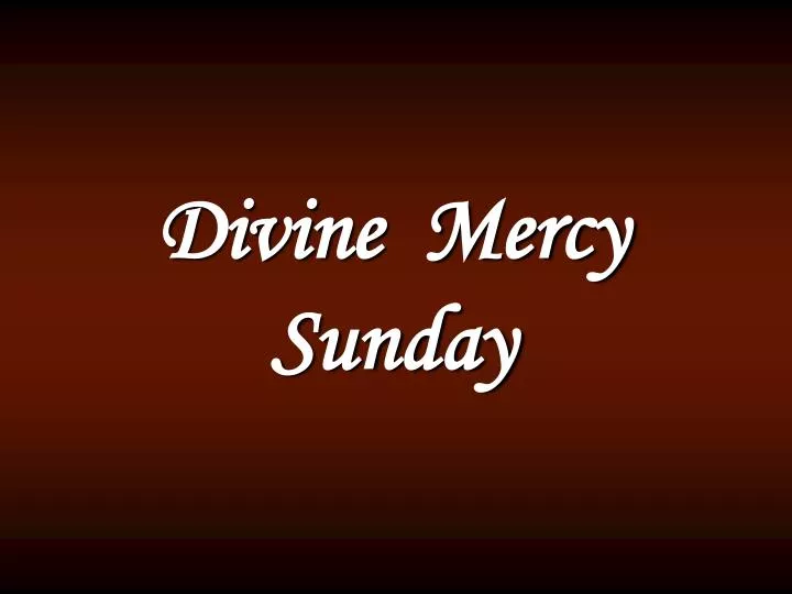 divine mercy sunday