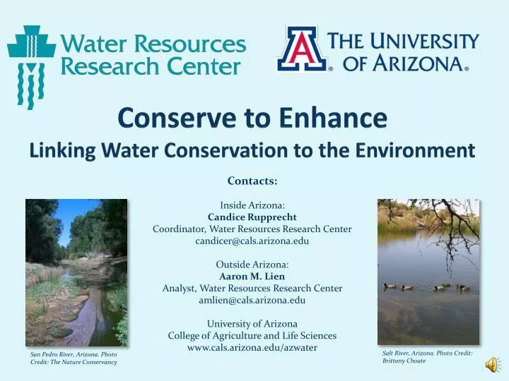 conserve to enhance linking water conservation to the environment