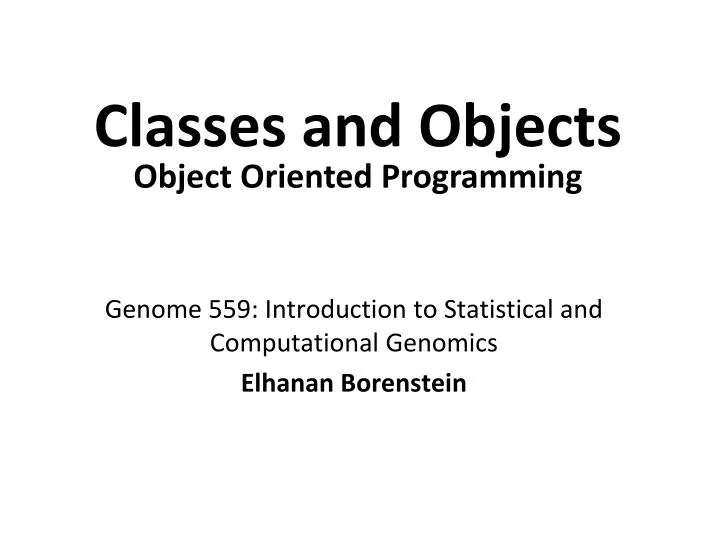 genome 559 introduction to statistical and computational genomics elhanan borenstein