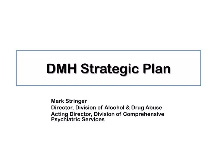 dmh strategic plan