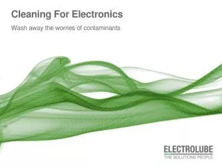 Cleaning For Electronics