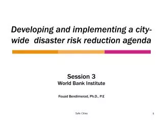 Developing and implementing a city-wide disaster risk reduction agenda