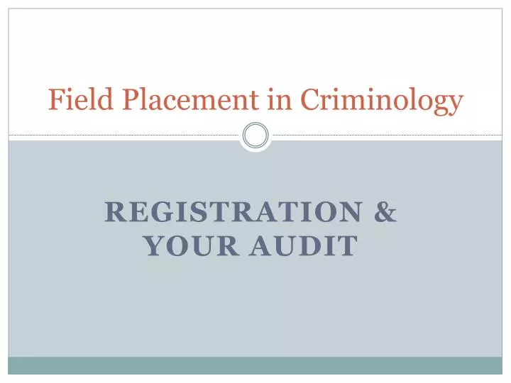 field placement in criminology