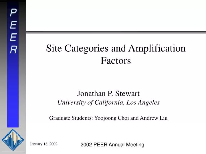 site categories and amplification factors