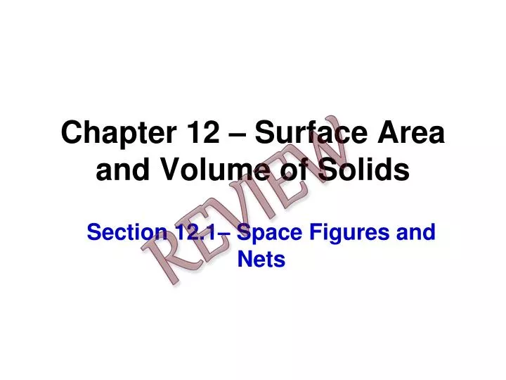 chapter 12 surface area and volume of solids