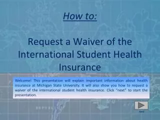 How to: Request a Waiver of the International Student Health Insurance