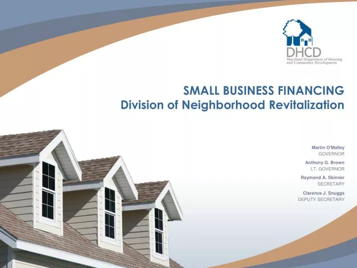 small business financing division of neighborhood revitalization