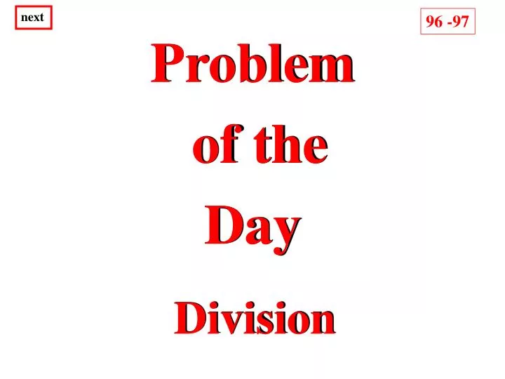 problem of the day