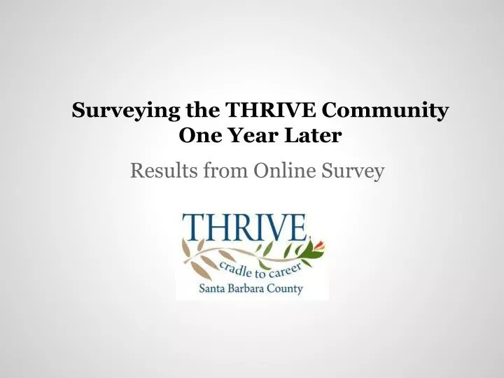 surveying the thrive community one year later