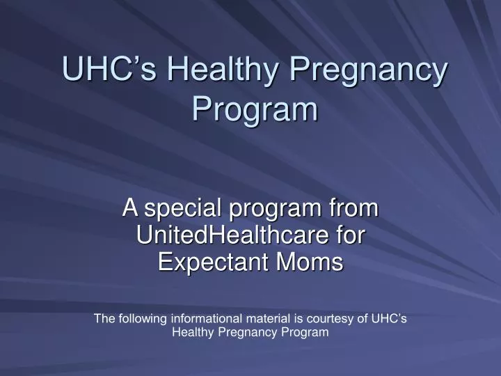 uhc s healthy pregnancy program