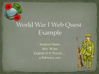 World War I Web Quest- Example