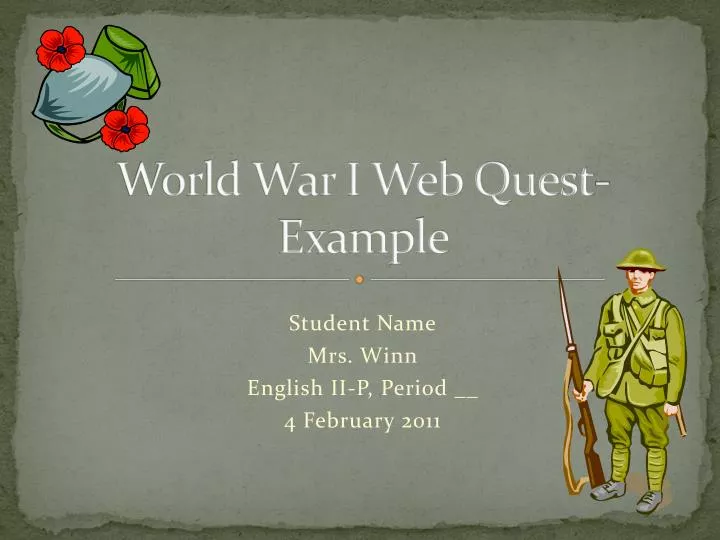 world war i web quest example