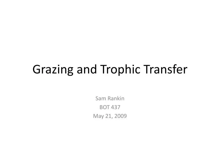 grazing and trophic transfer