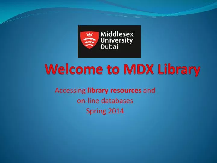 welcome to mdx library