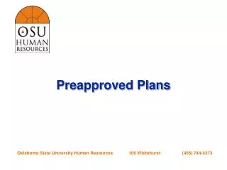 Preapproved Plans