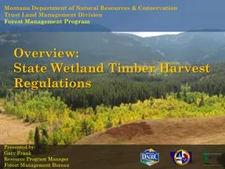 Montana Department of Natural Resources &amp; Conservation Trust Land Management Division