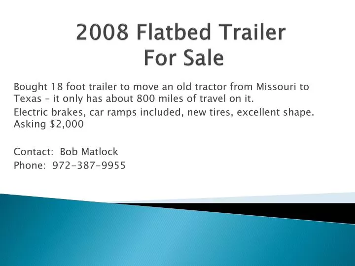 2008 flatbed trailer for sale