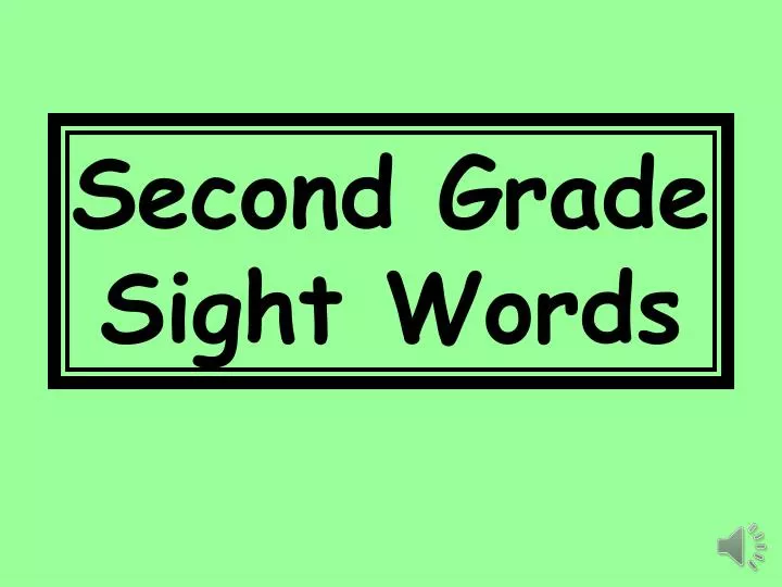 second grade sight words