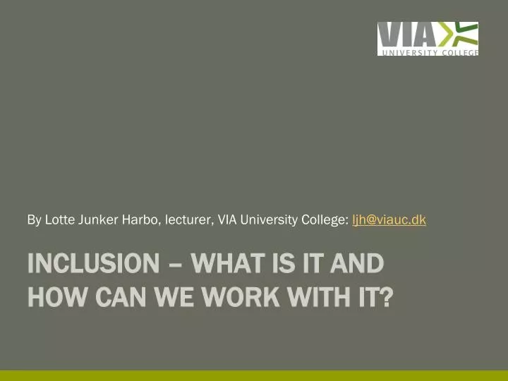 inclusion what is it and how can we work with it