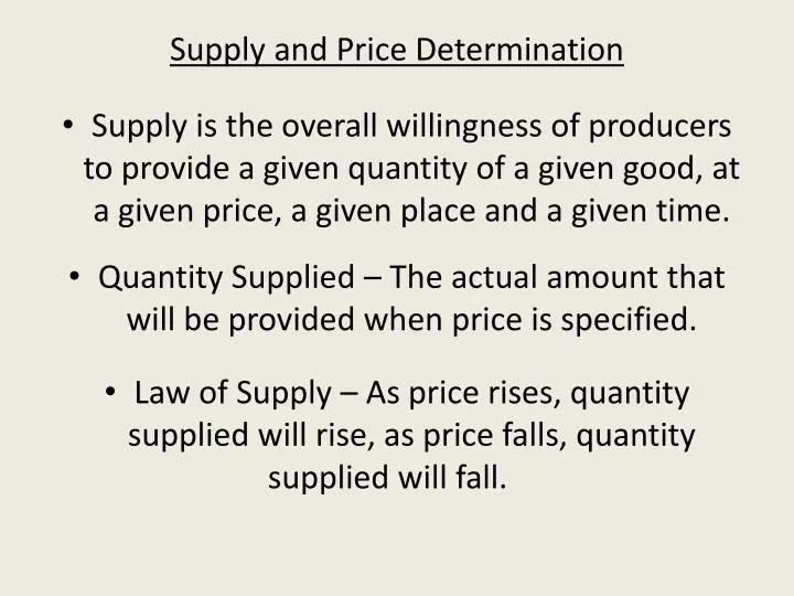 supply and price determination
