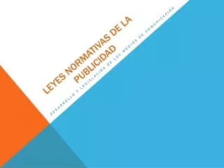 leyes normativas de la publicidad