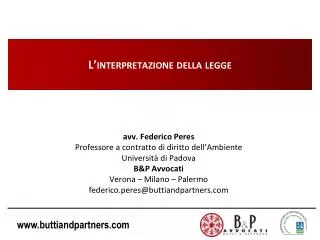 l interpretazione della legge