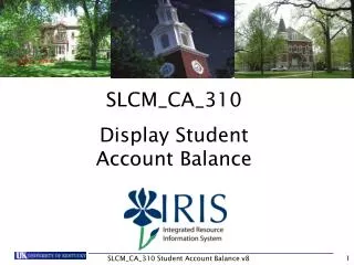 SLCM_CA_310 Display Student Account Balance