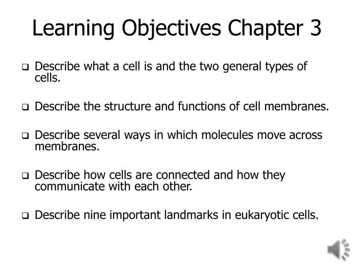 learning objectives chapter 3